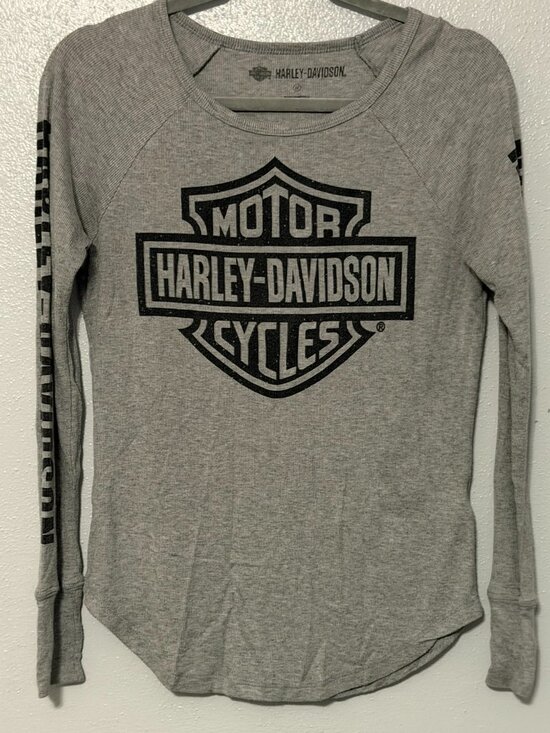 Harley-Davidson Tops - Women's Harley-Davidson Bar & Shield Rib-Knit Long Sleeve Shirt
